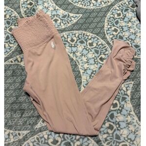 Free People FP Movement Prajna Leggings Smocked High Rise Mauve Pink XS